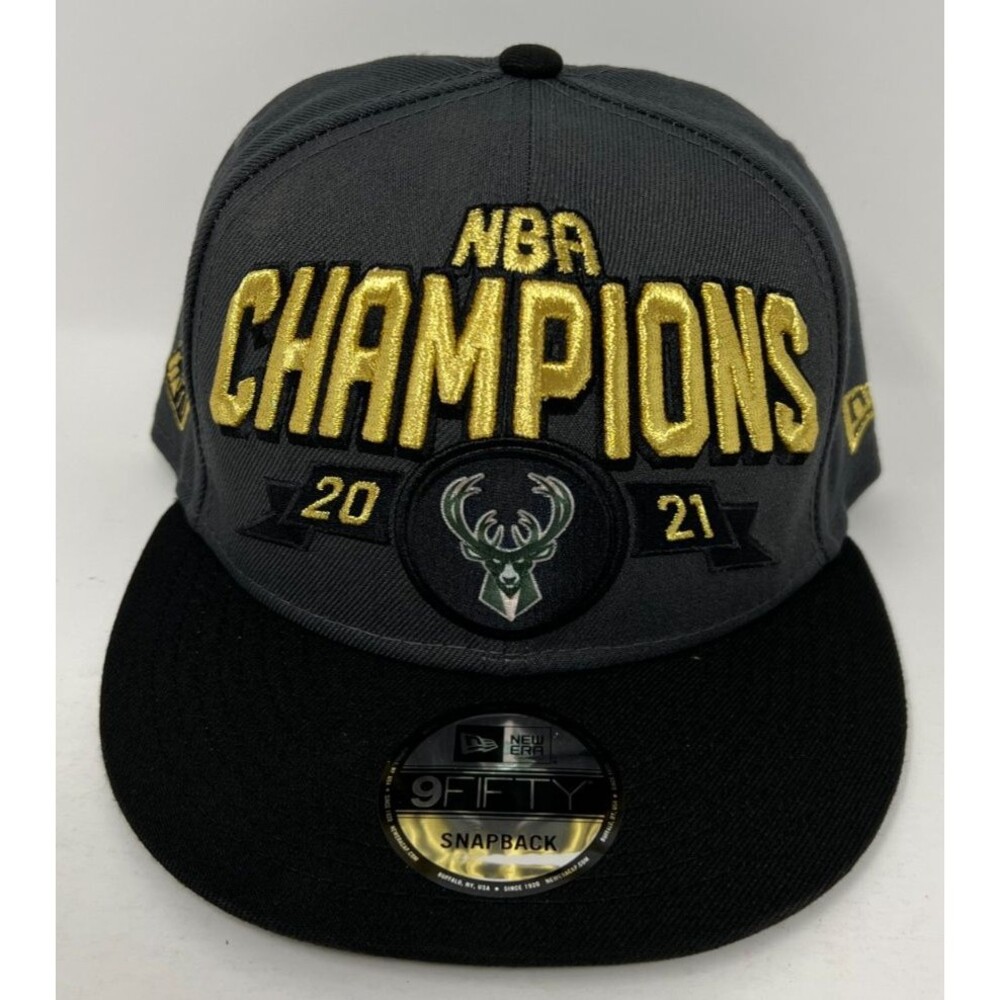 Milwaukee Bucks 2021 NBA Championship New Era 9FIFTY Adjustable Snapback Hat Cap